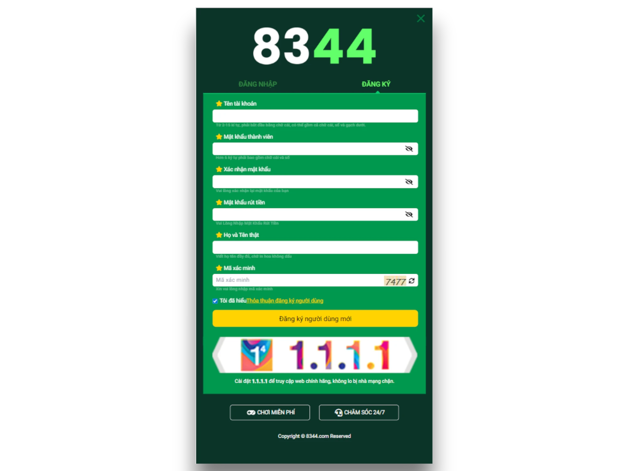 đăng ký tài khoản 888b